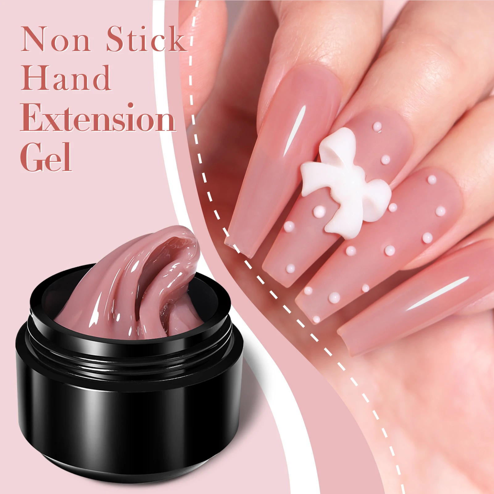 BORN PRETTY Non Stick Hand Solid Extension Nail Gel 15ml For Fake Nails Extend Clear Nude Vernis Semi Permanent Acrylic Gel