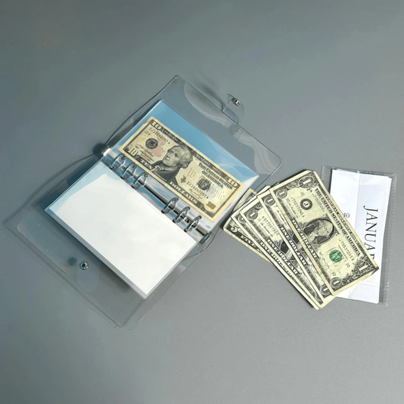 New PVC Loose-leaf Book Small Card Book Vertical Deposit Savings This Six-hole Iron Clip Storage Album Single Grid Card Album