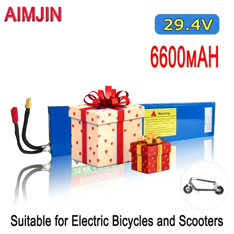 

29.4V 6600mAH Rechargeable Lithium-ion Battery 7S2P 18650 Pack,Suitable for Electric Bicycles, Electric Scooters