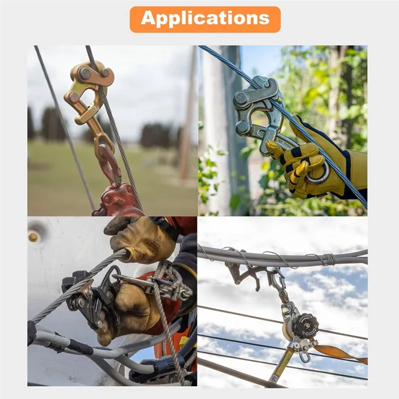 

BYBS-2T Come Along Wire Grip Clamp Universal Heavy Duty Insulated Wire Rope Grips Extra-High-Strength Cables