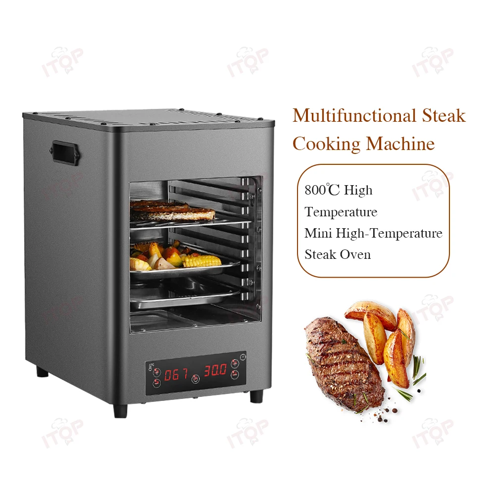 Piec do steków ITOP LKSO Grill elektryczny maszyna do steków domowa kuchenka bezdymna W pełni automatyczna grillowana maszyna do steków 1700W 100-800 ℃