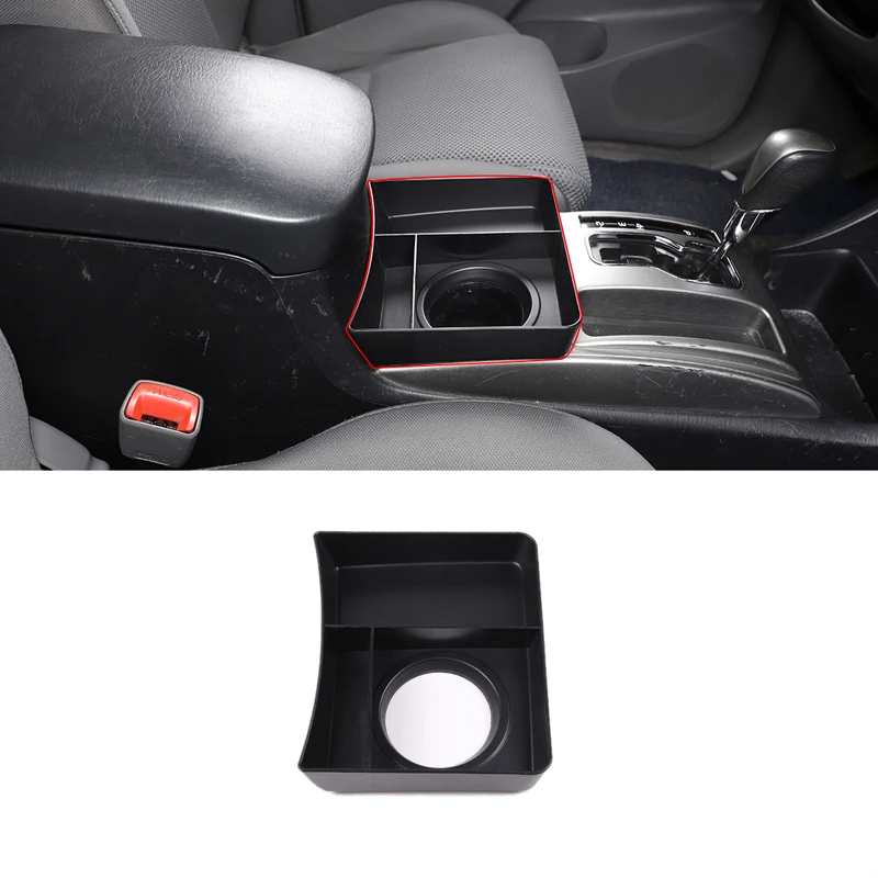 For Toyota Tacoma TRD 2011-2015 Car Central Control Cup Holder Storage Box Card Coin Key ABS Black Storage Accessories LHD