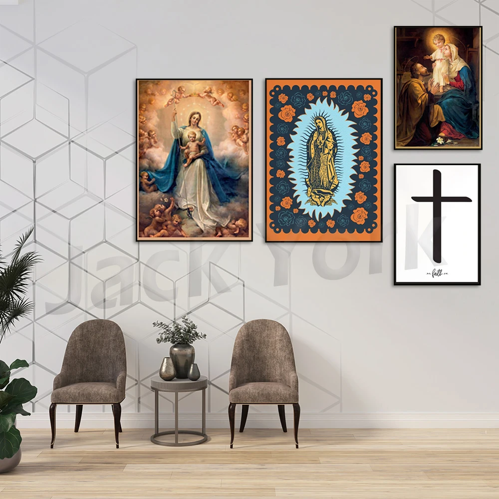 Virgin of Guadalupe, Virgin Mary Poster, Home Wall Decor, Our Lady of Guadalupe, Catholic Art, Christ Decor, Wall Art