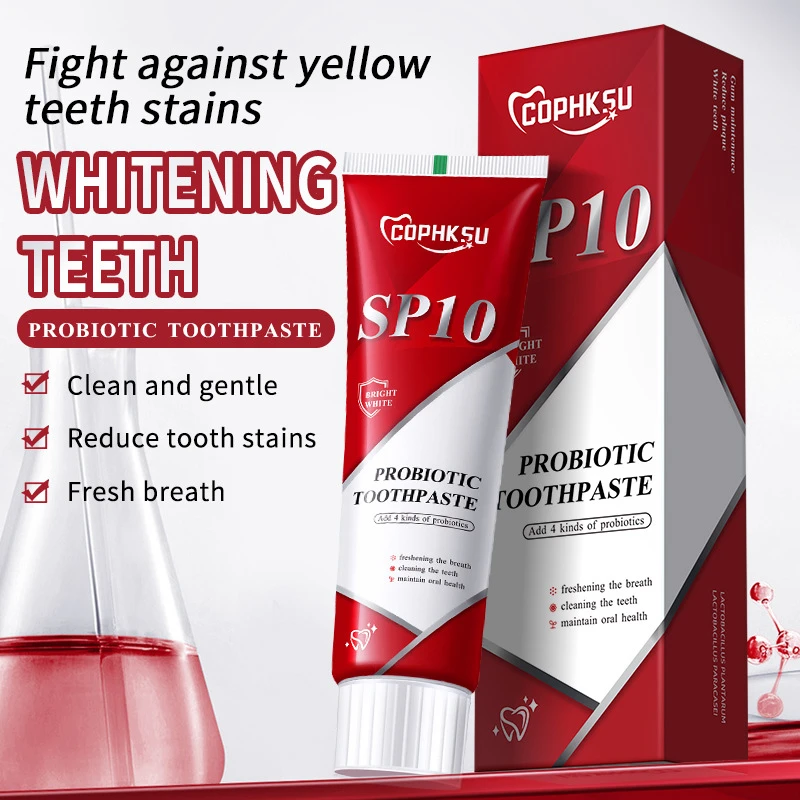 Sp-10 Fresh Breath ฟันไวท์เทนนิ่งลบคราบจุลินทรีย์สีเหลืองบรรเทาเหงือกผุยยาสีฟัน Oral Health Care Management 2024