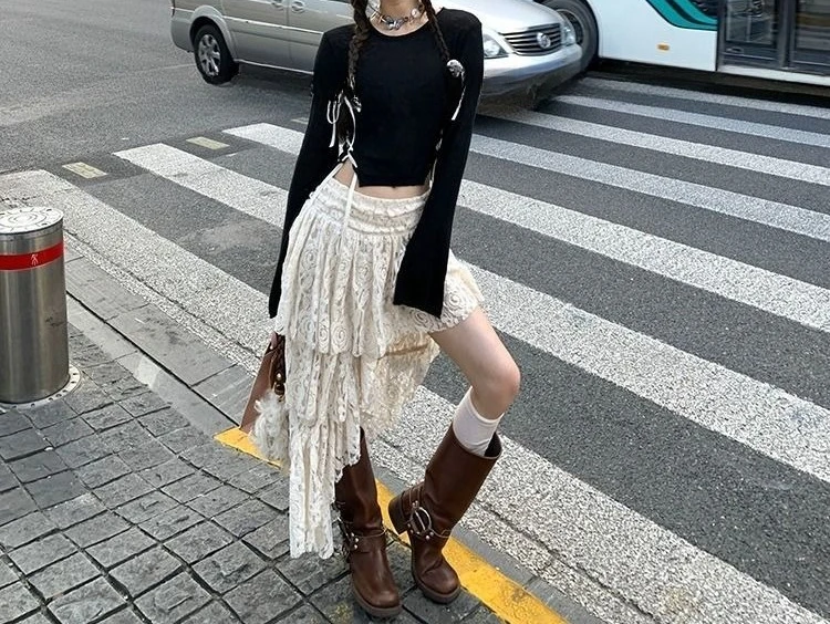 

2026 New Spring New Irregular Skirt Skirt Femininity White