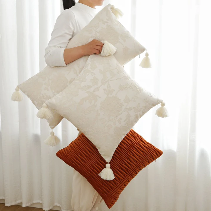 American Jacquard Embroidered Cushion Cover 30 * 70cm Long Waist Pillowcase Modern Light Luxury Throw Pillow Covers Home Decor