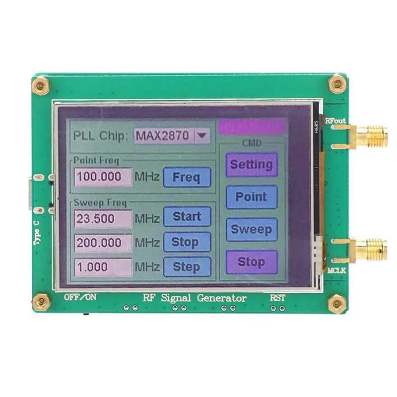 MAX2870 23.5MHz-6000MHz RF Signal Source Generator Module High Stability Low Noise LCD Display Signal Sensor Meter DY