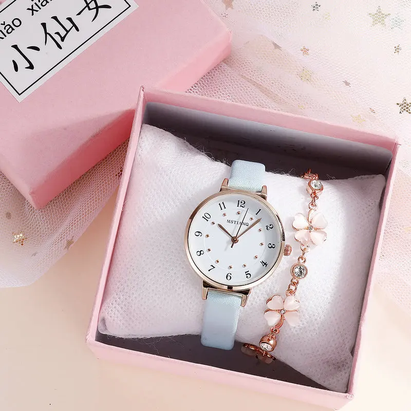 UTHAI CQ119 Orologio da donna alla moda, semplice braccialetto da studente retrò impermeabile, orologio al quarzo, orologio casual da regalo per donna