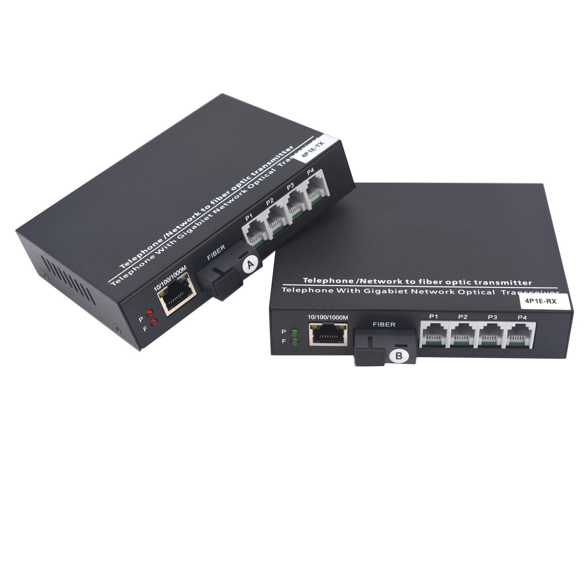 POTS RJ11 Telephone and Gigabit Ethernet Over Fiber optic Converters - PCM Voice Over Fiber ,Ethernet RJ45 over Fiber Kit