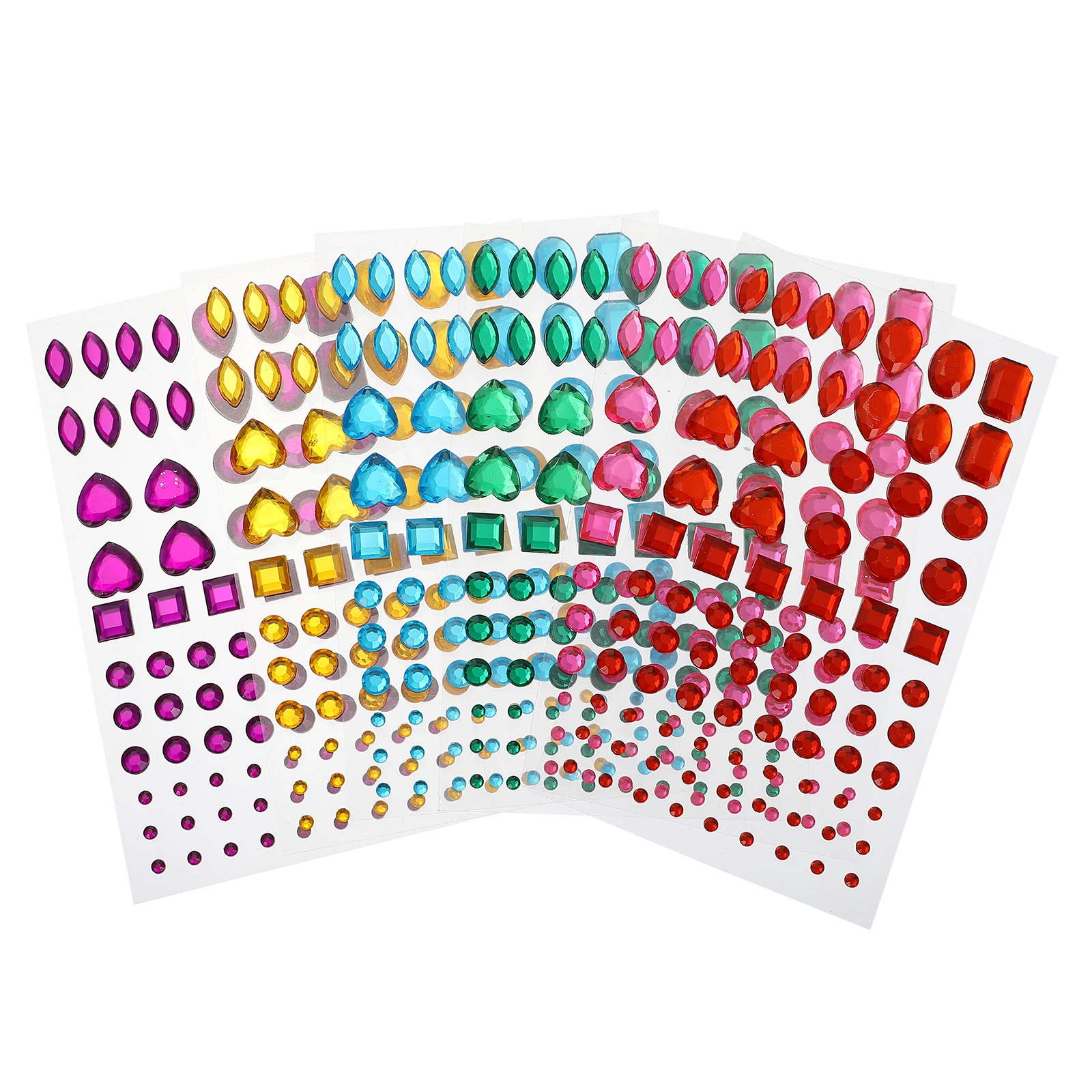 

6 Sheets Crafting Crystal Diamond Sticker Decorate Jewelry Stickers Child Shape Decoration