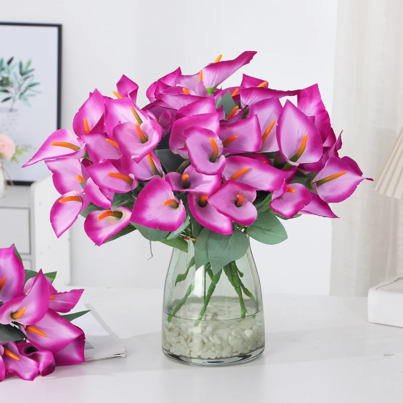 36CM Artificial Colorful Horseshoe Lotus Silk Flowers Wedding Supplies Bride Holding Bouquet Home Decoration Ornaments
