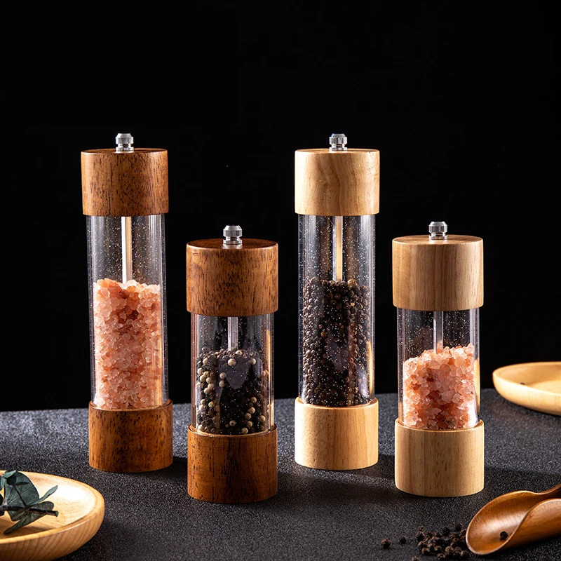 

Premium wood Salt and Pepper Grinder Shaker Mill Vintage ceramics Bottle Cookware Spice Milling Spice Herb Manual Grinder