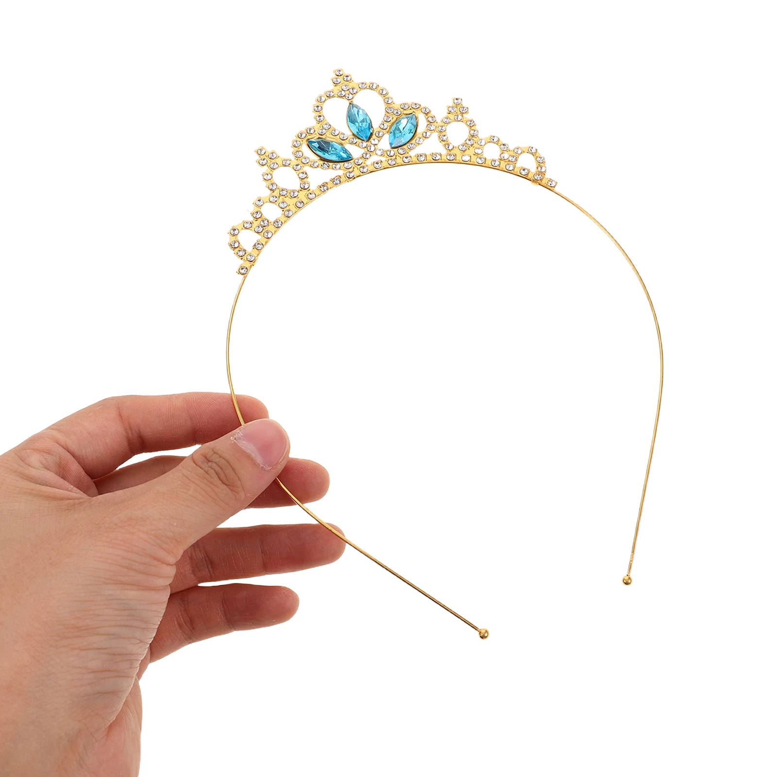 

5pcs Children's Crown Tiara Birthday Headbands for Kids Happy Girls Toddler Princess Cosplay Fairy Iron Elegant Lightweight