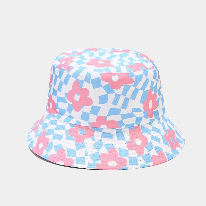 2023 10 Styles Cotton Flower Print Bucket Hat Fisherman Hat Outdoor Travel Sun Cap For Men And Women 86