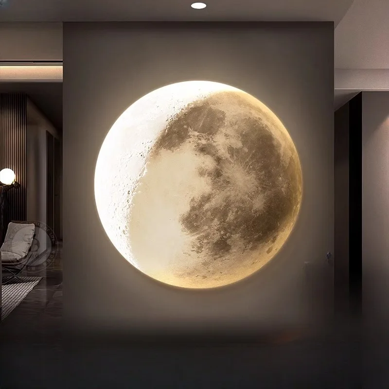 Crescent luxury high-end modern abstract acrylic wall lamp anniversary corridor corridor hanging painting living room decoration