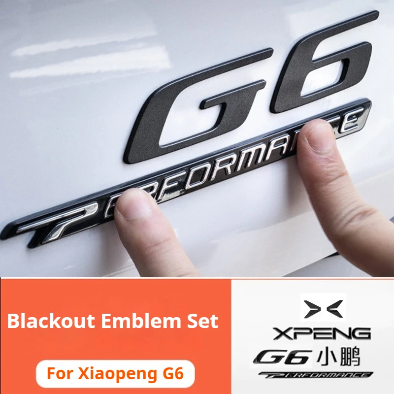 

For Xpeng G6 2023-2026 Car Emblem Blackout for Xiaopeng G6 Black Badge Front Rear Badge Blackened Modification Accessories