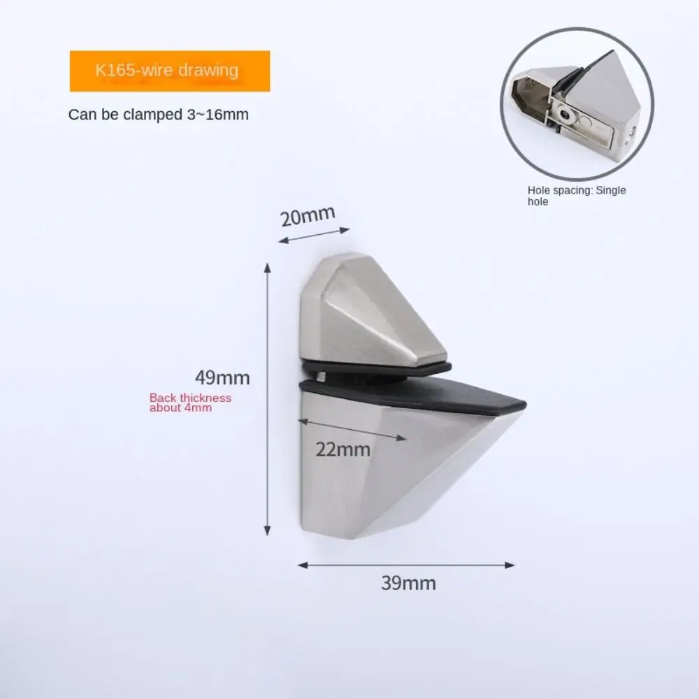 Zinc Alloy Glass Shelf Clip Adjustable Wall Mount Glass Shelf Support Hardware Part Fixed Shelf Holder Clamp Home
