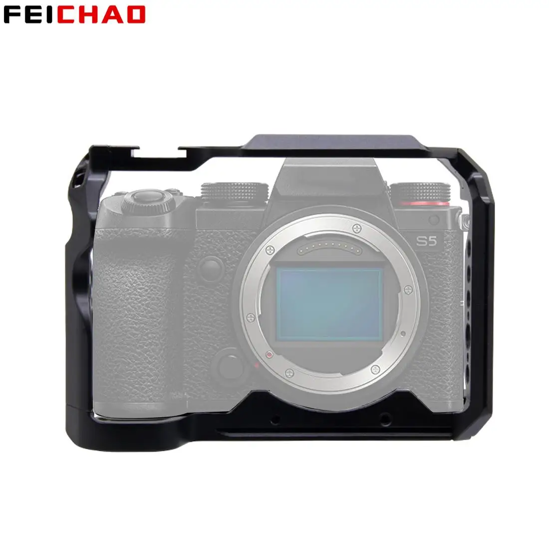 DSLR هيكل قفصي الشكل للكاميرا تلاعب لباناسونيك لوميكس DC-S1 S1 S1R S1H / لوميكس S5 الحذاء البارد جبل لميكروفون فلاش ضوء تمديد عدة