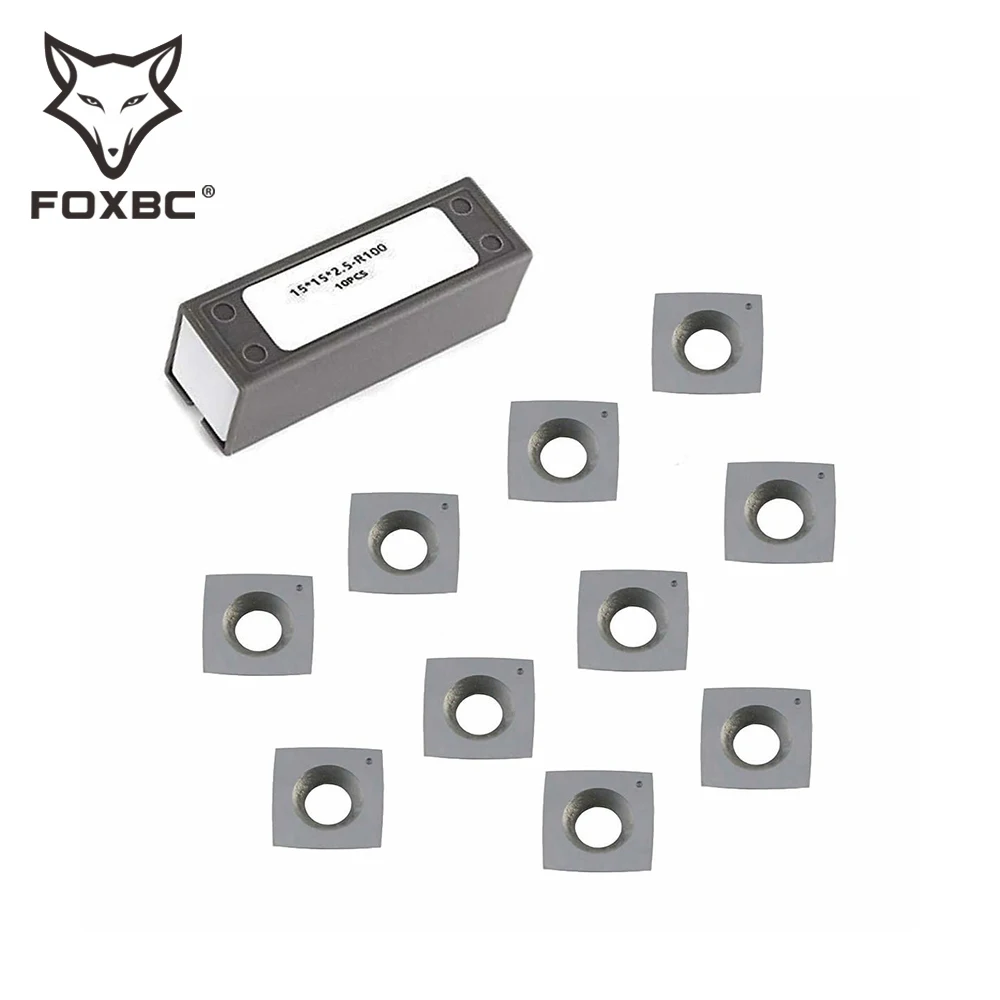 FOXBC 15mm Radius Carbide Inserts For Byrd Shelix Cutterheads 15x15x2.5mm Wood Turning Tools For Dewalt DW735 DW735X 10pcs