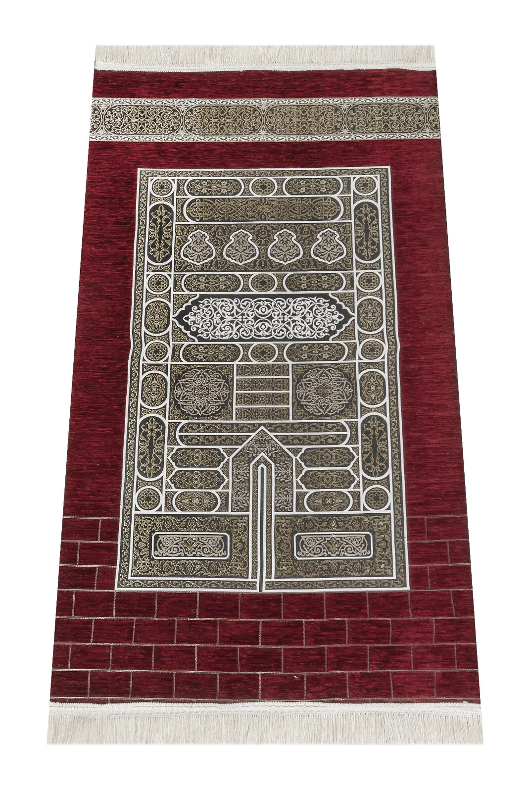 

Kaaba Gate Patterned Şönil Sleevere PrayerRed Muslim Islam Sheet Prayer Mat Holy Quraan Islamic Mats