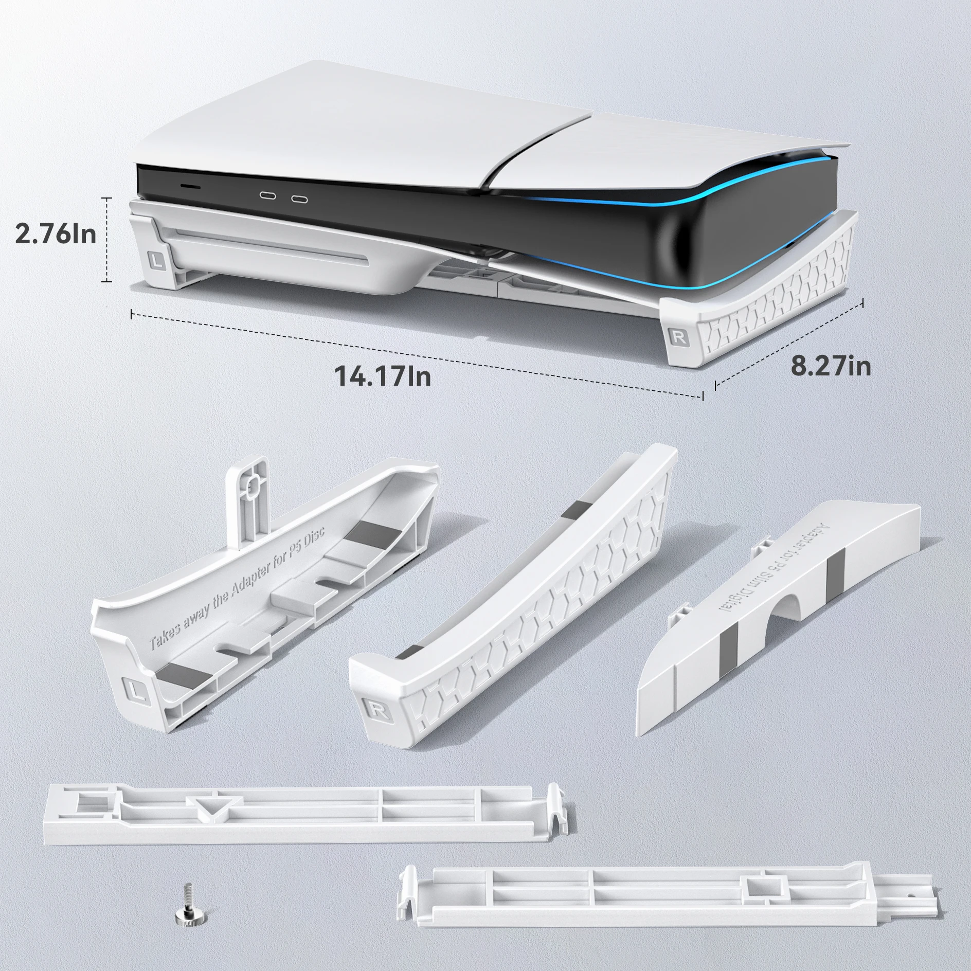 For PS5 Slim Horizontal Stand Dock Station with Fixed Screw Compatible With PS5 Slim Disc & Digital Edition Holder for PS5 Slim