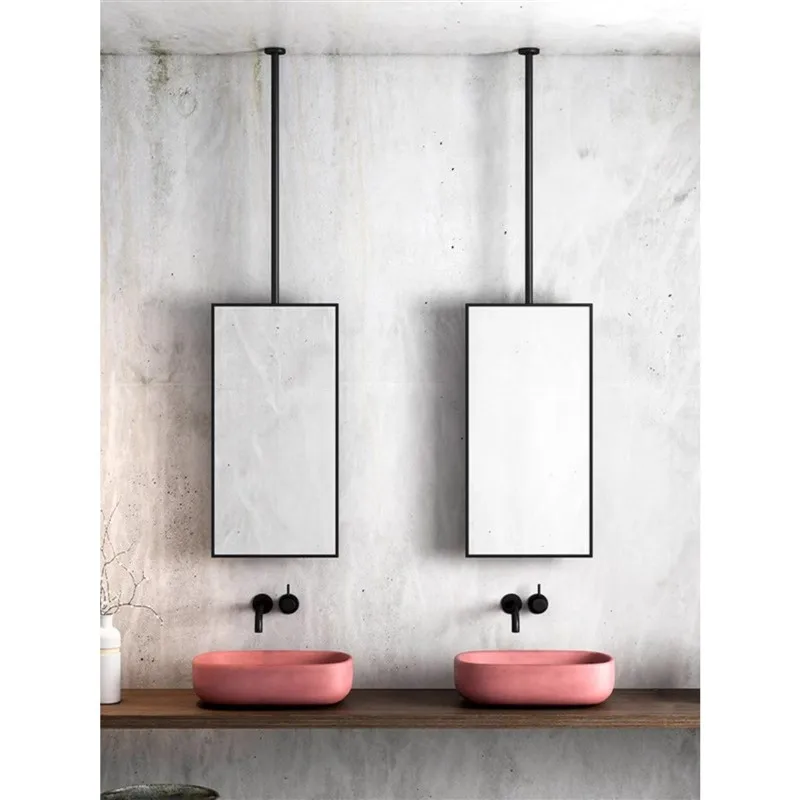 Light Luxury Stainless Steel Mirror Ceiling Hanging Mirror Creative Home Decor Bathroom Cosmetic Mirror Hotel Dressing Mirror