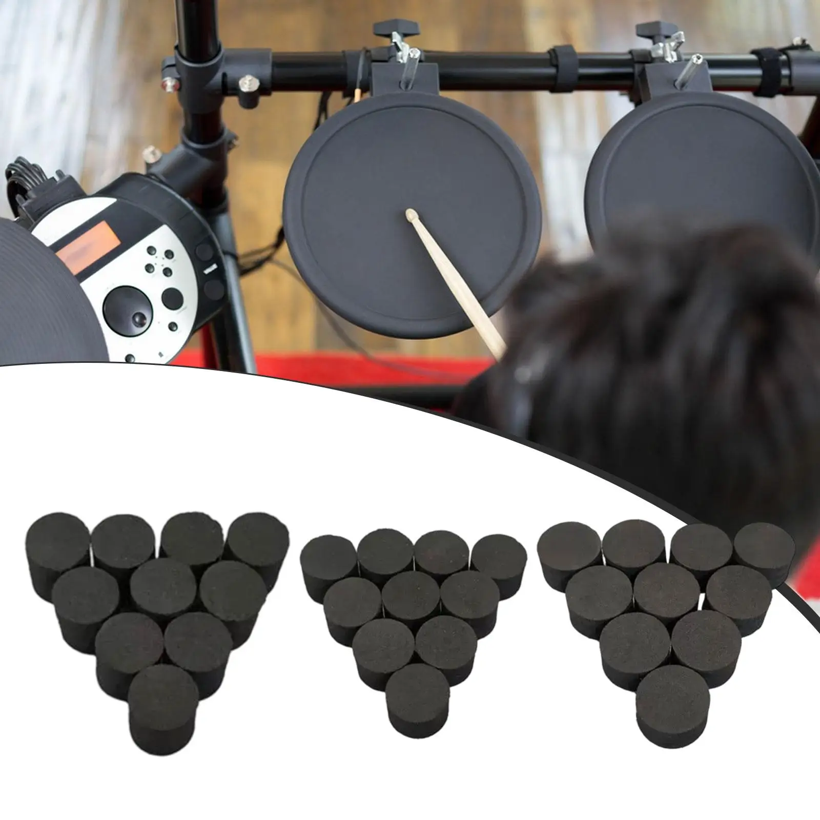 10x Electronic Drum Trigger High Density Sponge for Training Percussion Instrument Parts with Sticky Backing 20mm in Height