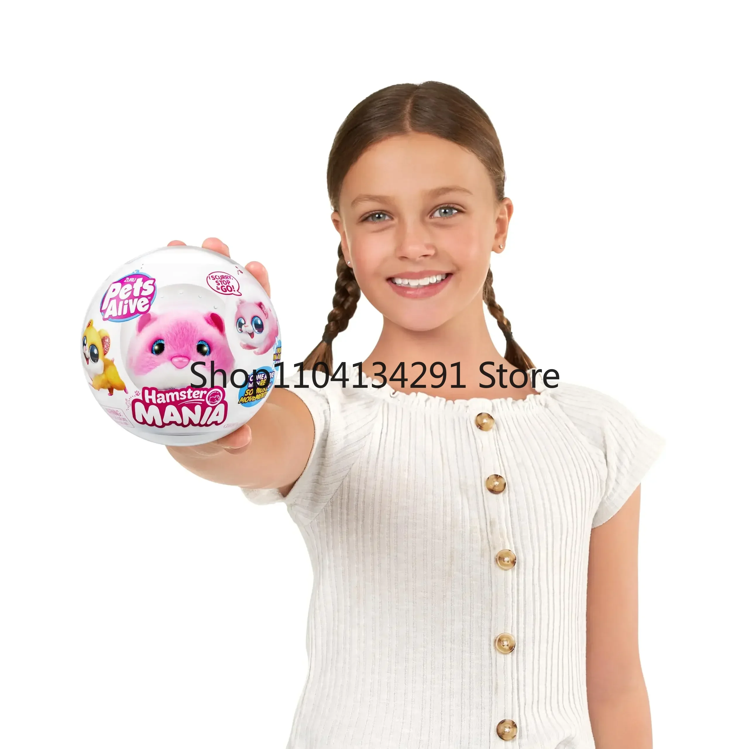 ZURU Pets Alive Hamster Serie Mania Animale domestico elettronico Simulato Criceto da corsa Giocattoli di peluche elettrici interattivi Regalo di compleanno per ragazza