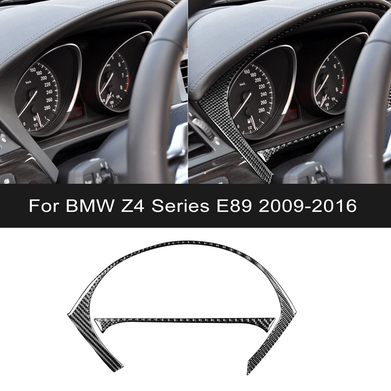 For BMW Z4 Series E89 2009-2016 Car Accessories Carbon Fiber Interior Car Speedometer Frame Trim Cover Frame Decoration Stickers