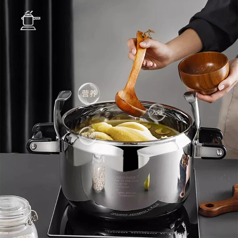 Panela de pressão à prova de explosão, fogão a gás universal, fogão de indução, panela de pressão comercial de aço inoxidável 7L/10,5L