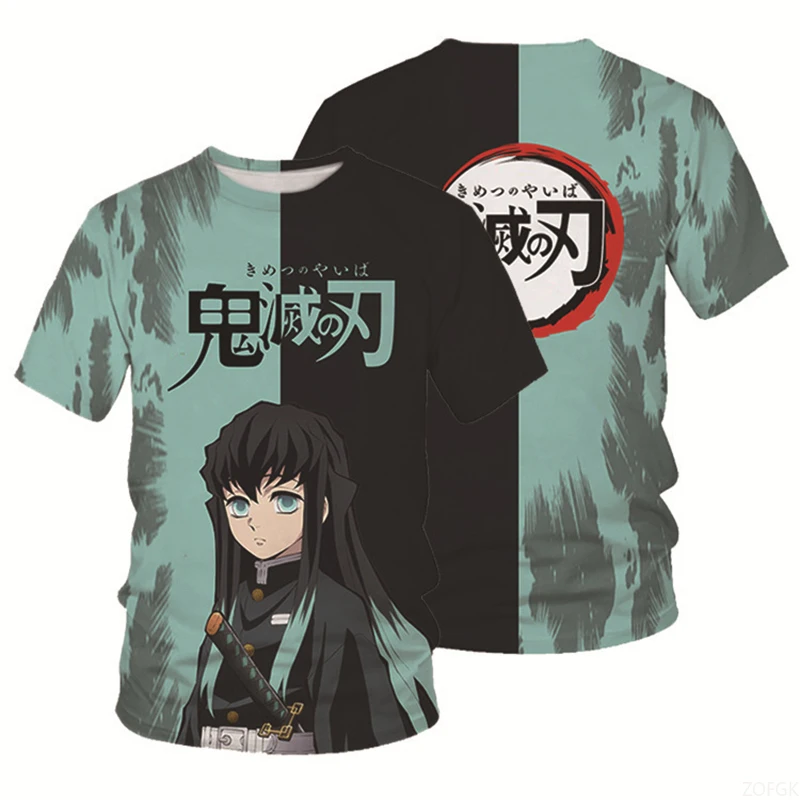 جديد شيطان القاتل تي شيرت أنيمي Kimetsu No Yaiba ثلاثية الأبعاد طباعة الشارع الشهير النساء الرجال موضة المتضخم تي شيرت الاطفال تيز القمم الملابس