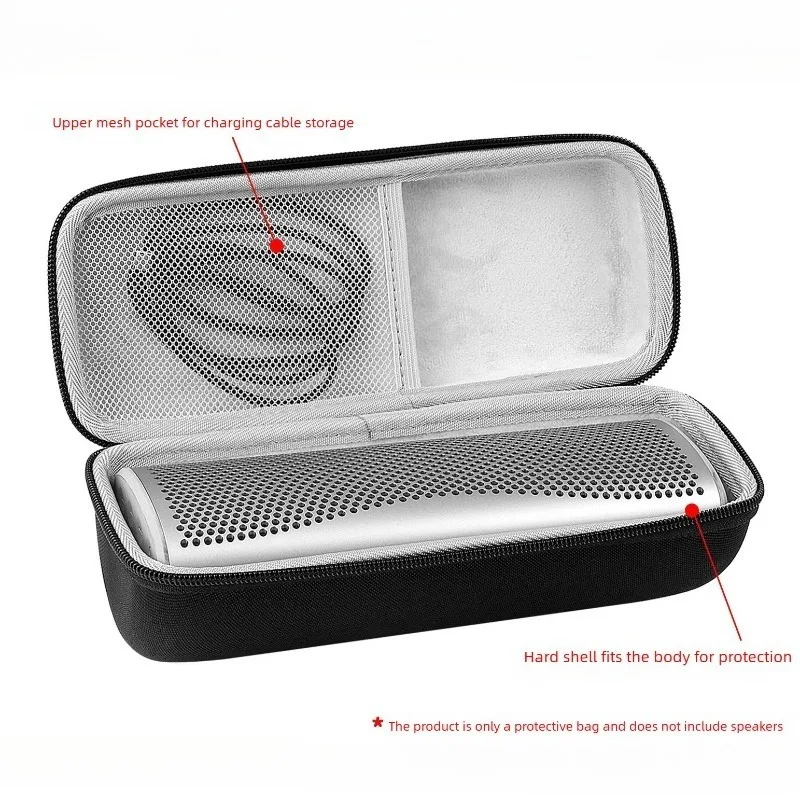 Portable EVA Hard Case for KEF MUO2 ,Oxford Fabric Soft Lining Inner Mesh Pocket Double Zipper Comfort Handle Travel Bag