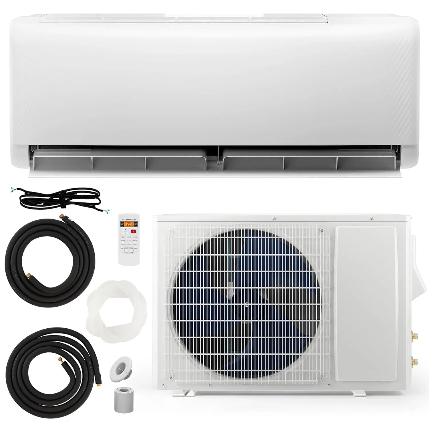 24000BTU Mini AC Split-System, 21 SEER2 Ductless Air Conditioner w/Pre-Charged Condenser, White (24000BTU, 220V, 21, Custom