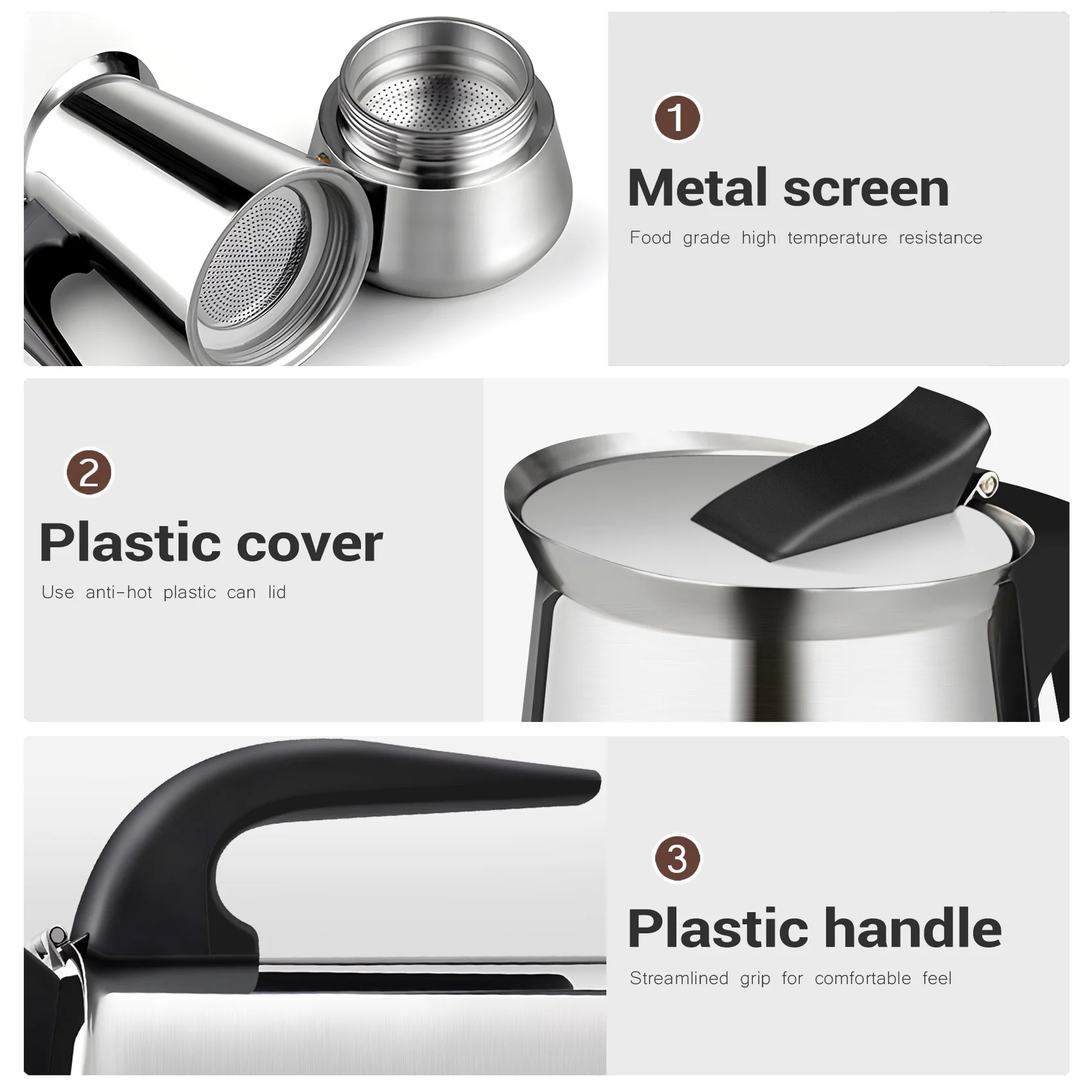Limited Stock-FF Moka Coffee Pot Espresso Latte Percolator Stove Coffee Maker Espresso Pot Italian Coffee Machine 100Ml Stainles