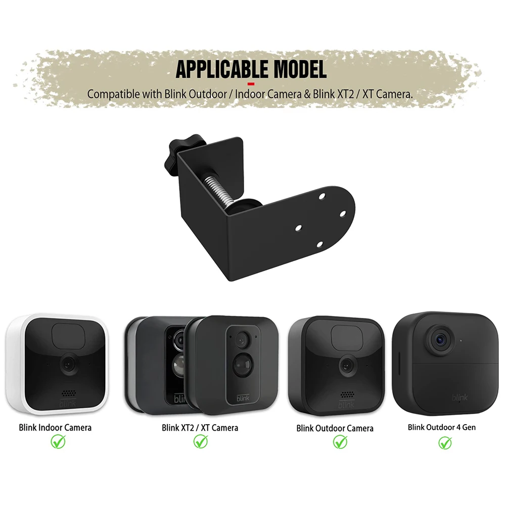 Door/Gutter Mount 360°Adjustable Clip Clamp Mount Anti-Theft  Camera Mounting Accessories for Blink Outdoor 4 (4th Gen)