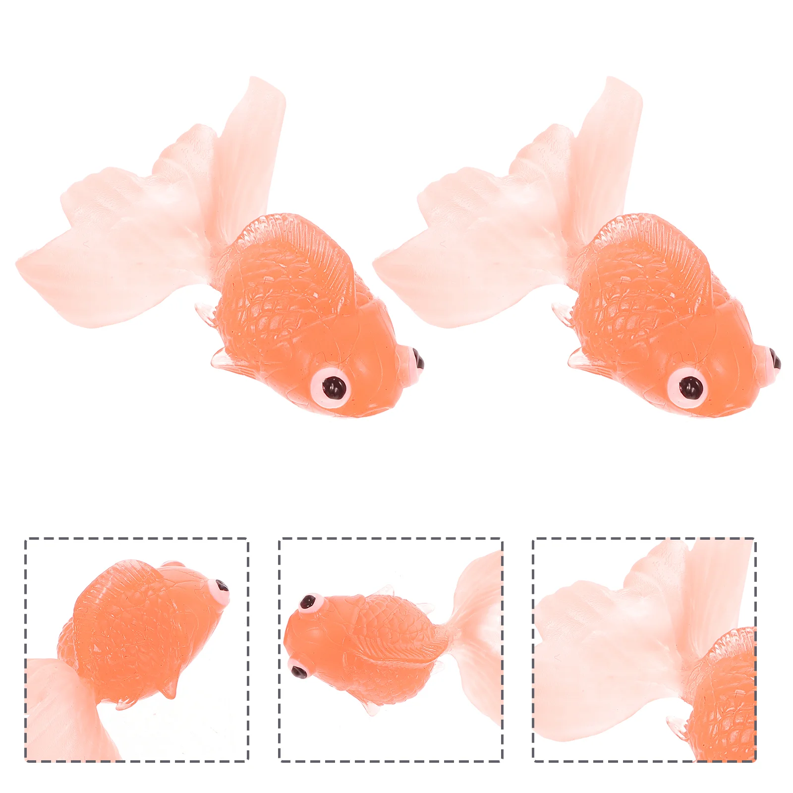 10 Pcs Fishing Toy Bath Miniature Goldfish Decor Small Model Floating Animals Child