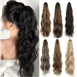 Synthetic Hair Ponytail Extension Claw  Jaw Long Curly Wavy Pony Tails Hair Natural Looking Synthetic Hair piece for Women