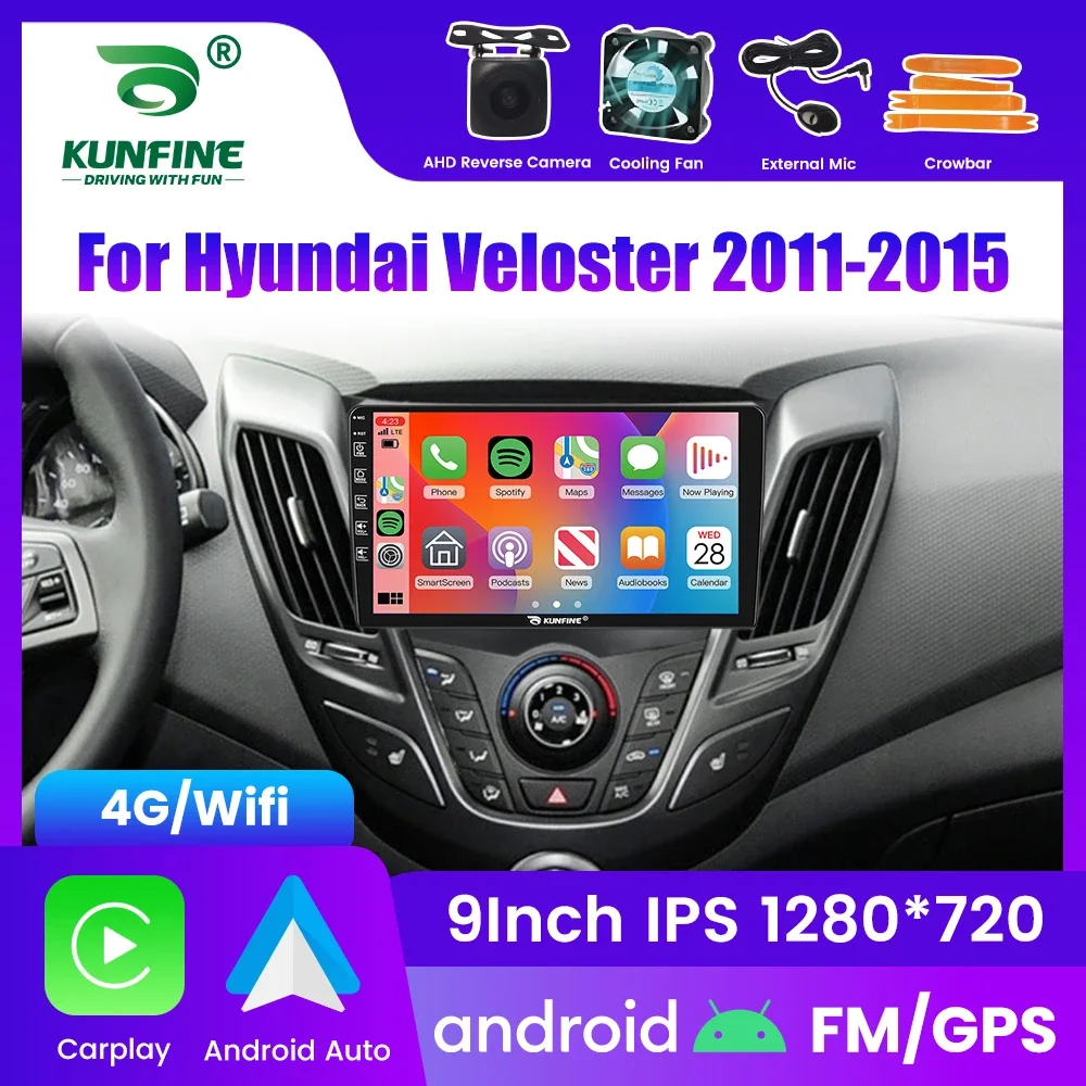 2Din Android Car Radio For Hyundai Veloster 2011-2015 Multimedia Video Player GPS Navigation Stereo Audio Head Unit Carplay 4G