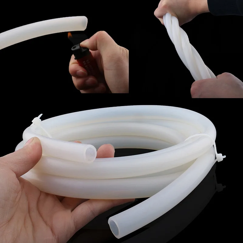 Oil Resistant Pipe1M Milky Silicone Tube 2~50mm Flexible Rubber Hose Thickened Heat Resistant Multipurpose pressure pipe