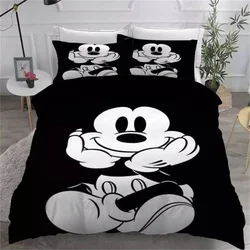 Mickey Children Duvet Cover Cartoon Anime Black White Bedding Set for Bedroom Decoration Children Adult Gifts Queen King Size