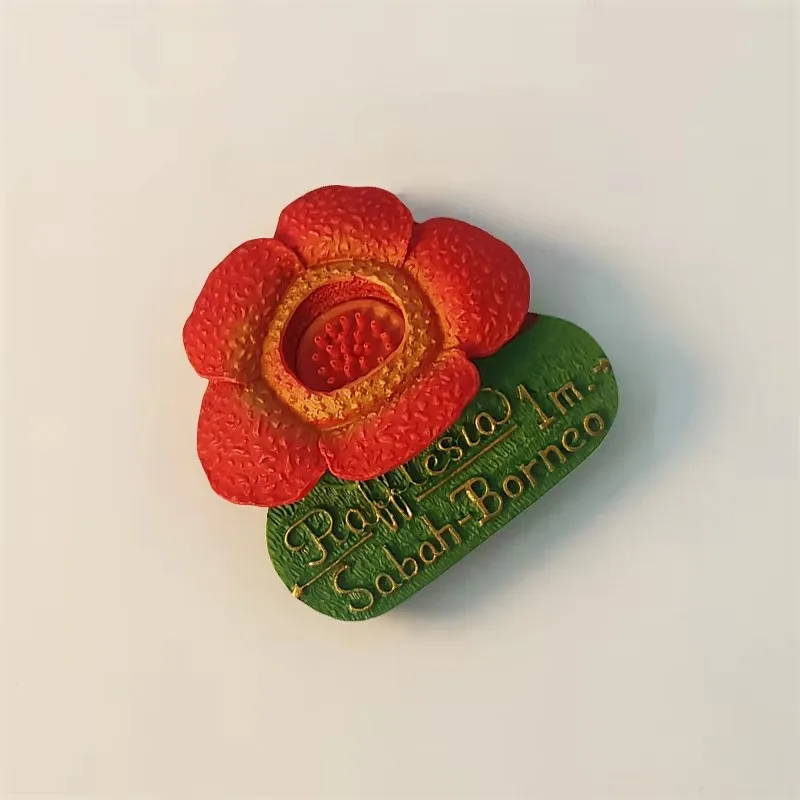 ماليزيا، ساراواك بورنيو، الكركديه، ترافيليسيا، مجسمة ثلاثية الأبعاد، هدايا تذكارية للسياحة، ديكور المنزل، مغناطيس الثلاجة #2