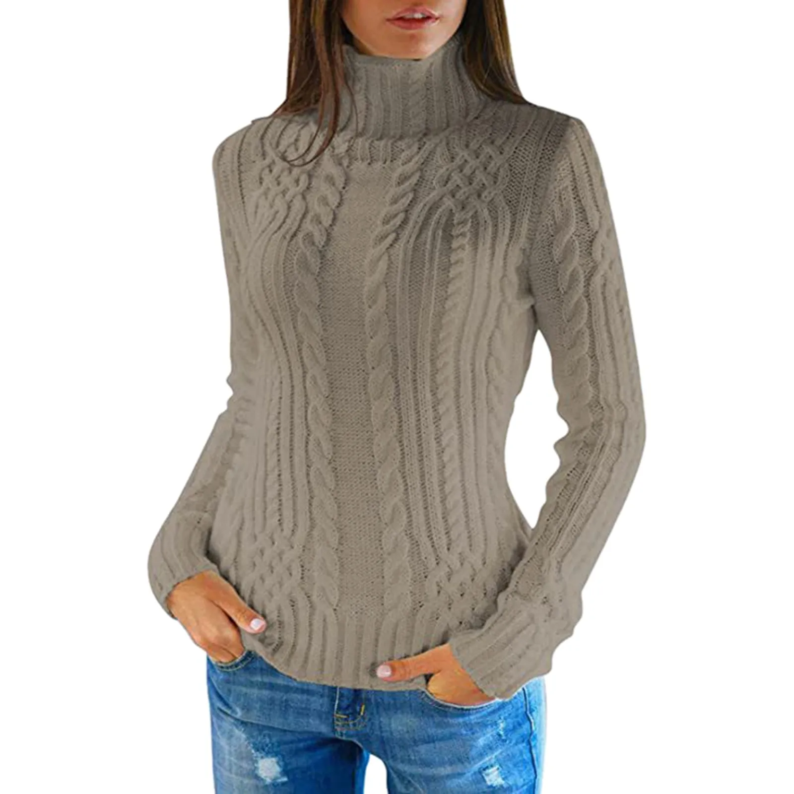 Cashmere Sweater Women Knitted Sweaters Wool Turtleneck Long-Sleeve Pullover Winter Autumn Jumper Clothes Female Tops