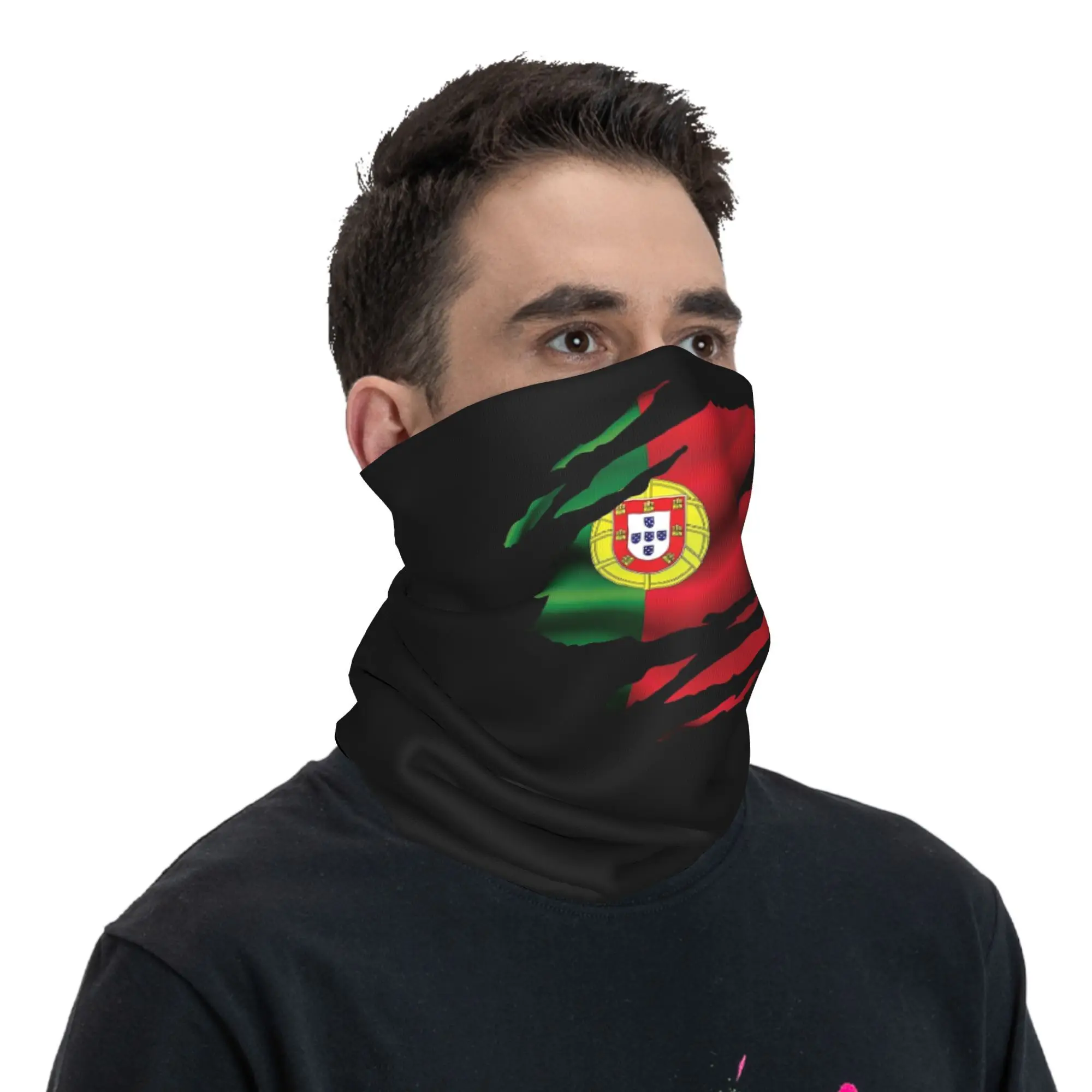 Flag Of Portugal Bandana Neck Cover Printed Face Scarf Multi-use Face Mask Cycling For Men Women Adult Washable