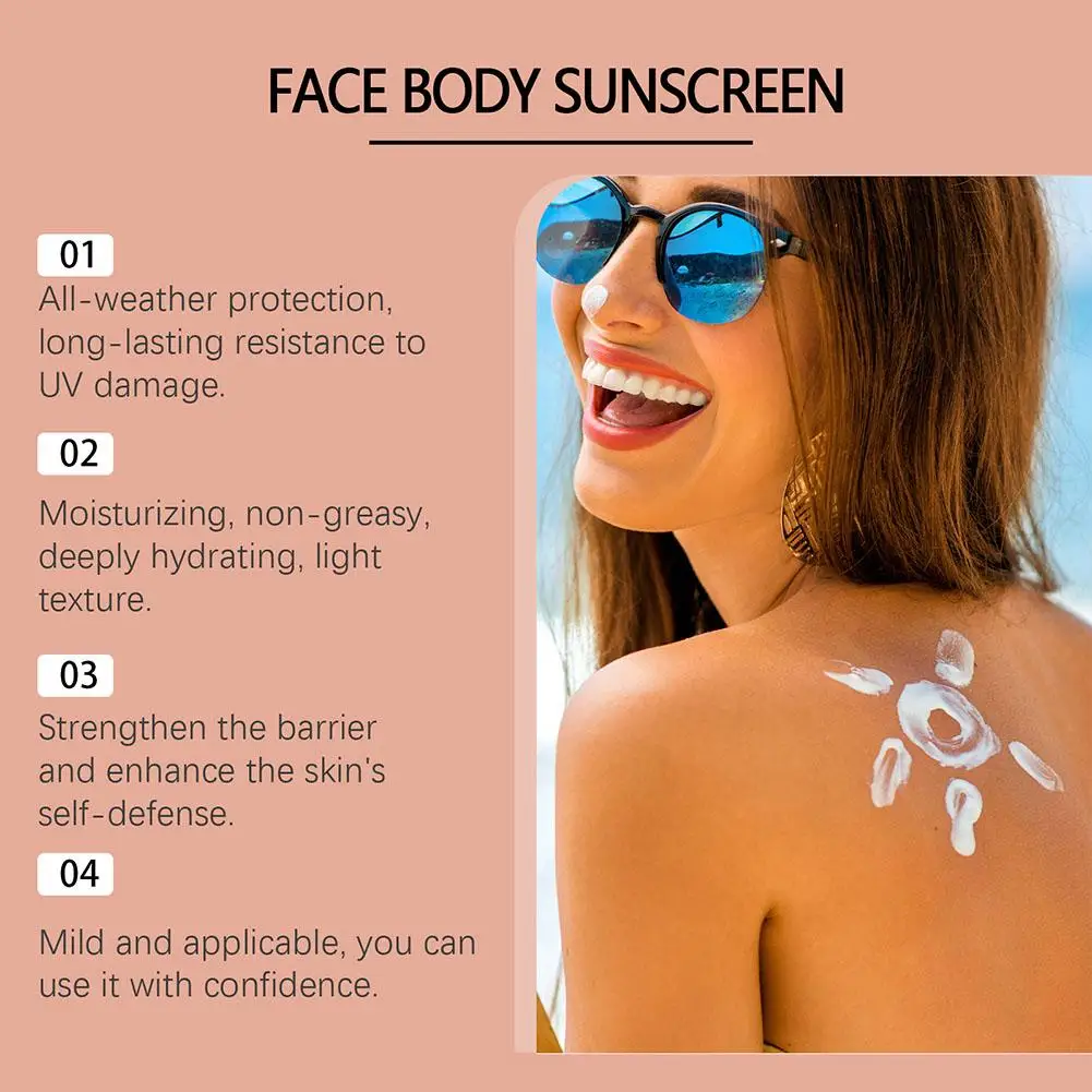 Facial Body Sunscreen SPF 30+ Anti Sun Protection Effectively Lightweight Moisturizer Waterproof Refreshing Oil Control Sunblock