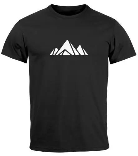 Herren T-Shirt Berge Wandern Polygon Design Print Outdoor Fashion Streetstyle