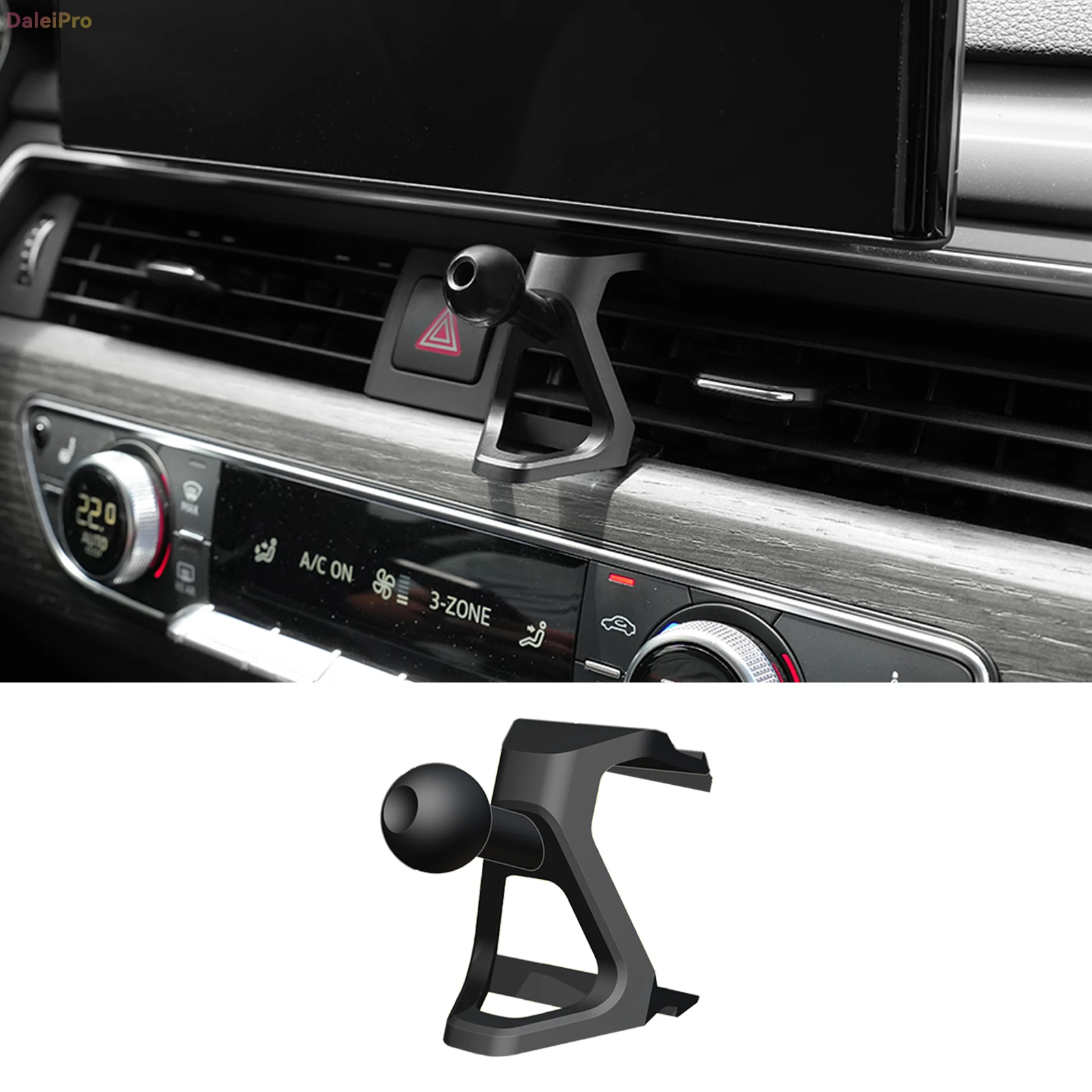 Custom Fit for Audi A4 B9 2017-2024 2025 Magnetic Phone Mount Airflow Cooling Phone Holder 360° Swivel Dashboard Holder Base