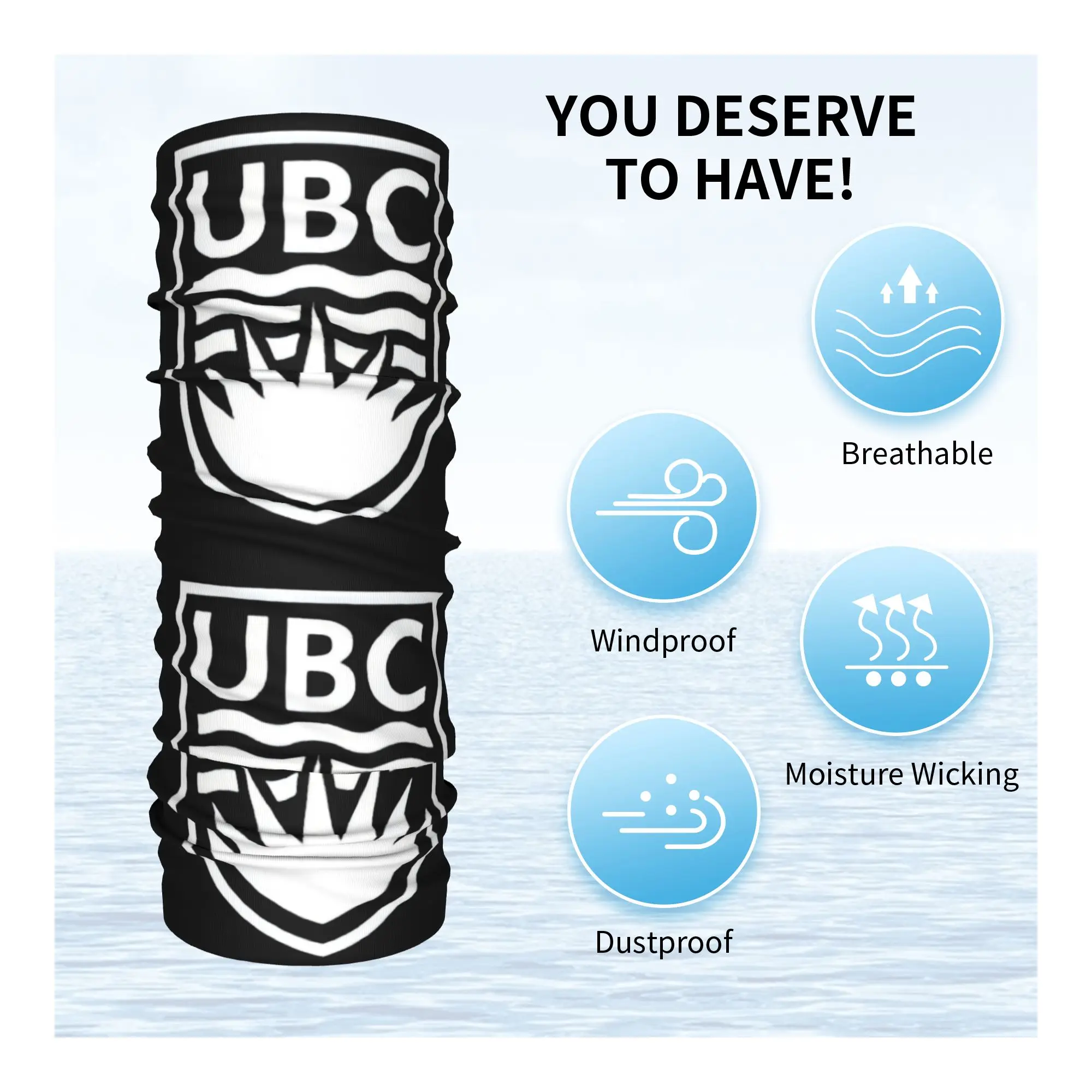 مخصص كندا UBC شعار باندانا الرقبة الجراب للتزلج الجري الرجال النساء التفاف وشاح جامعة كولومبيا البريطانية بالاكلافا أكثر دفئا