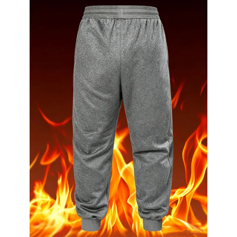 Fleece Lined Thickened Casual Trousers Men In Winter Male Men's Pants Thermal Padded Clothing Sweatpants Man Sports Clothes