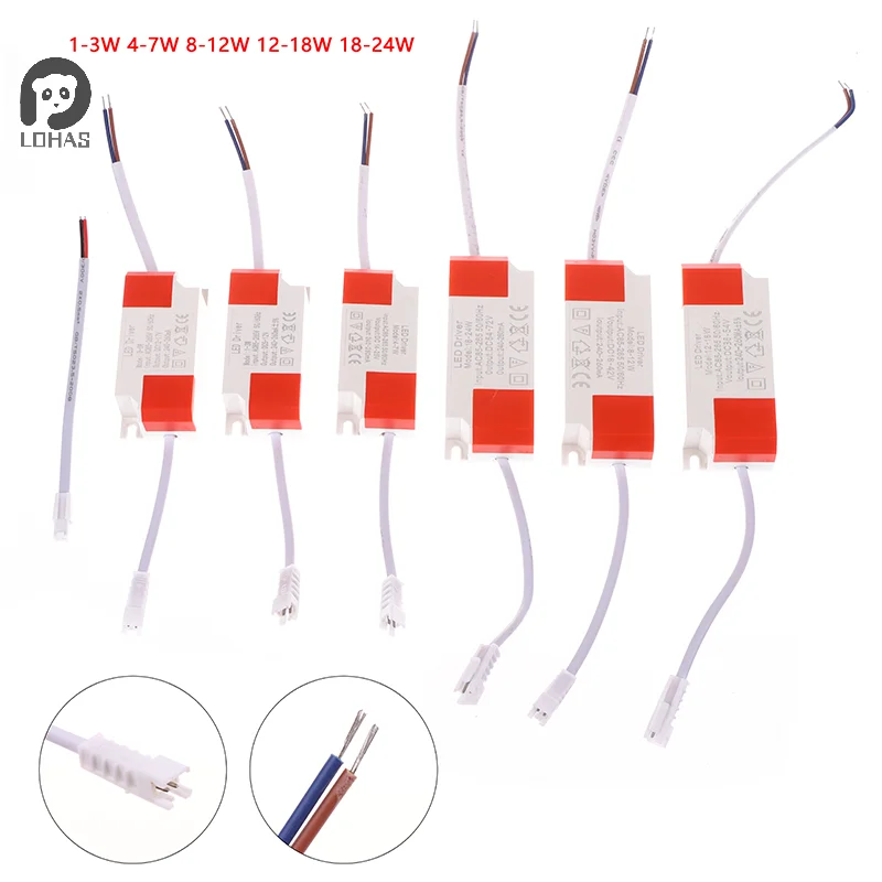 LED Lights DIY Panel LED Driver Transformer 3W 5W 7W 12W 18W 24W 260mA Power Supply Constant Current Adapt 12v 24v