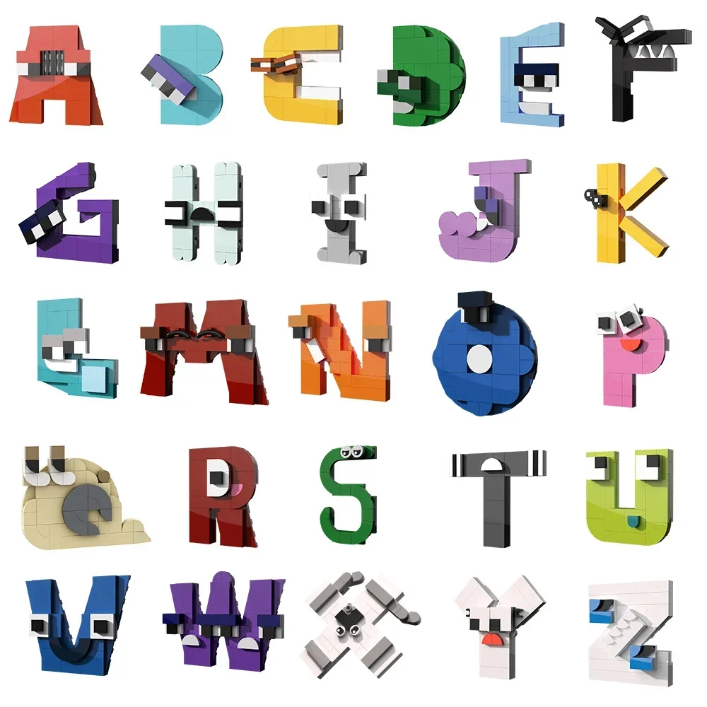 2026 MOC A-Z 26  English Alphabet  Letters Lore Building Blocks Set Legend Letters Education Style Bricks Toys Gift